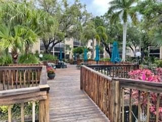 view of property's community with a wooden deck