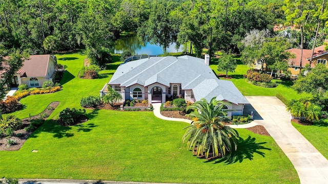 7430 Weeping Willow Dr, Sarasota, FL 34241 - birds eye view of property with a water view