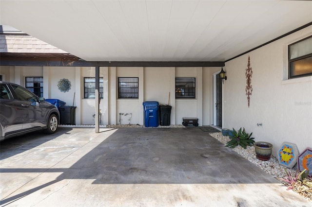 view of garage