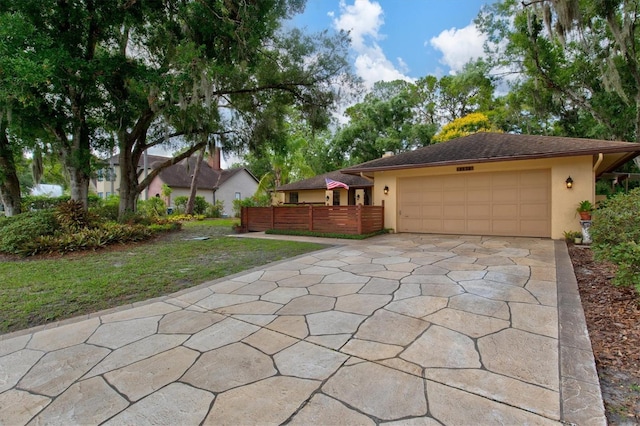 exterior space featuring a garage