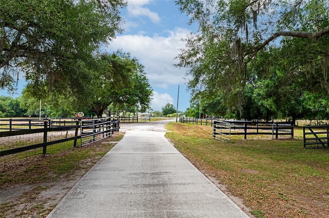 view of street featuring a rural view