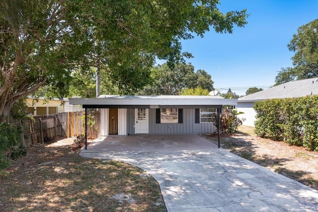 view of front of house featuring a carport