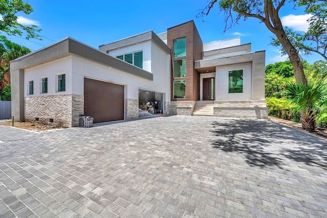 contemporary house with a garage