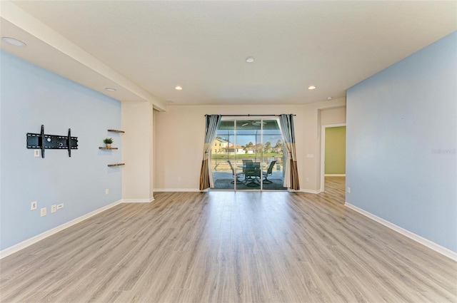 empty room featuring light wood-type flooring