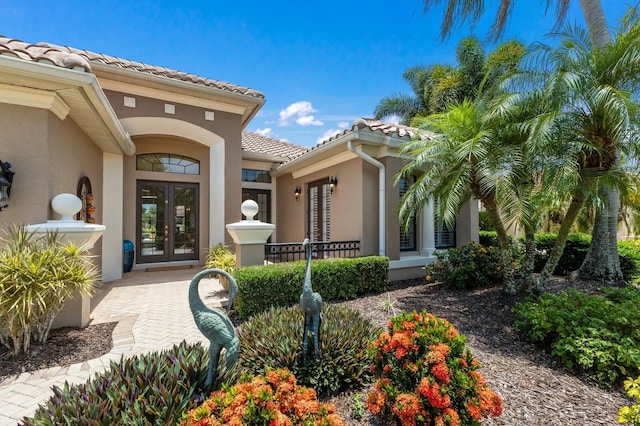 entrance to property with french doors