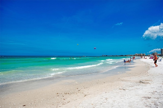 property view of water with a beach view