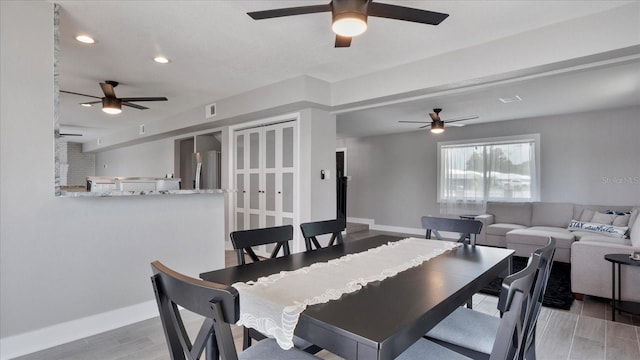 view of dining area