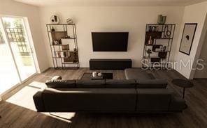 living room featuring hardwood / wood-style flooring