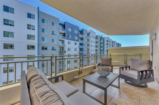 balcony with an outdoor hangout area