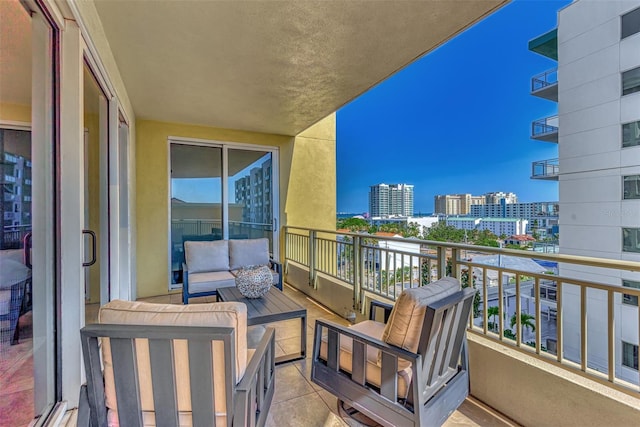 balcony featuring an outdoor living space