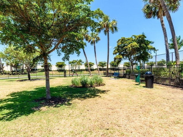 view of community featuring a lawn