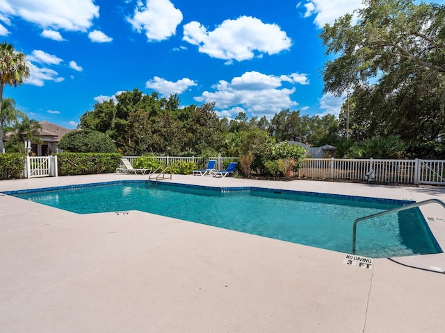 view of pool with a patio