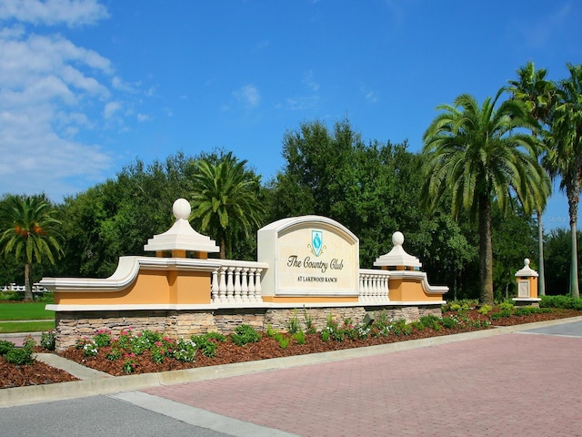 view of community sign