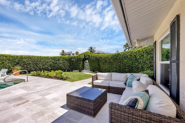 view of patio / terrace featuring an outdoor hangout area