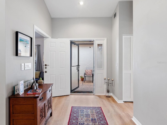 foyer featuring light hardwood / wood-style floors