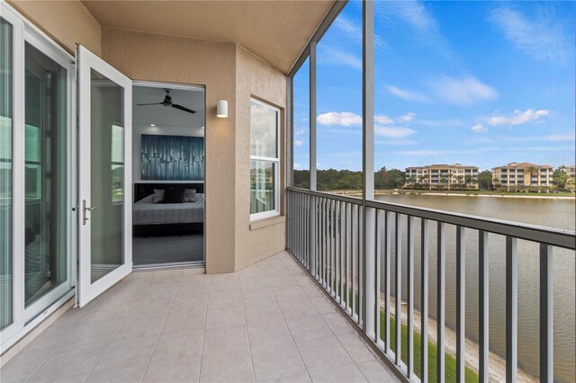 balcony with a water view