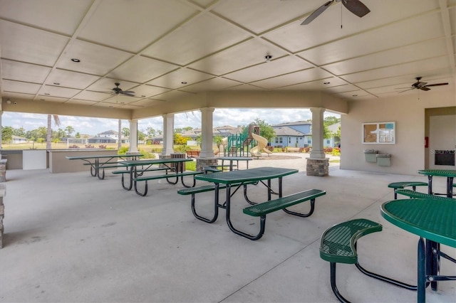 view of property's community featuring a playground