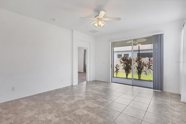 unfurnished room featuring ceiling fan