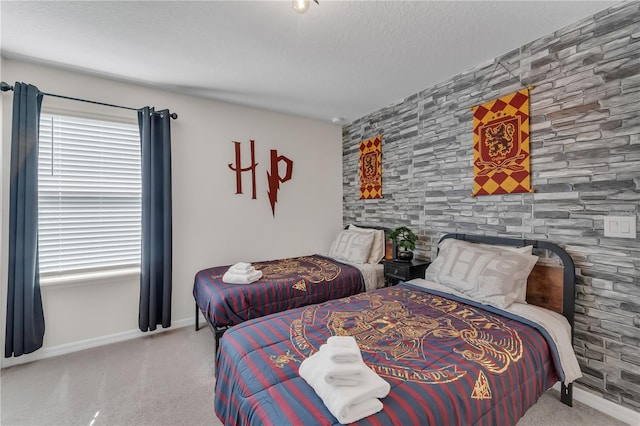 bedroom featuring a textured ceiling