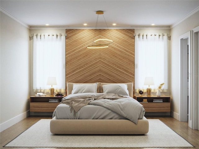 bedroom with hardwood / wood-style floors