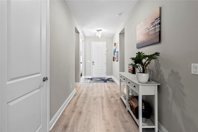 entryway with light wood-type flooring