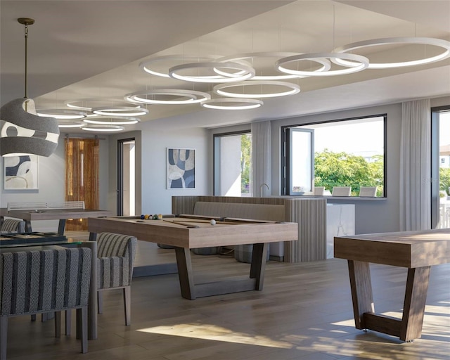 dining area featuring hardwood / wood-style flooring