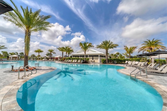 view of pool with a patio area