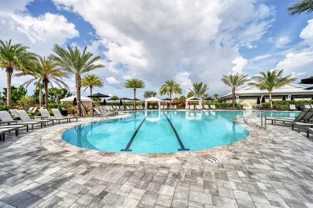 view of pool with a patio area