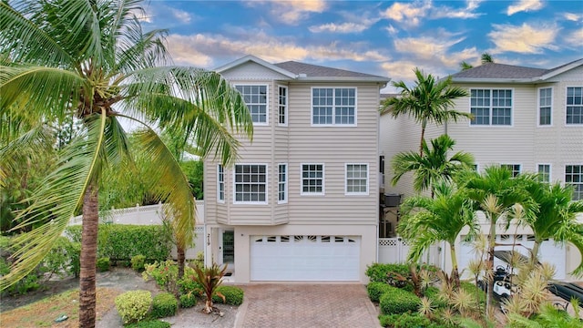 view of front of home with a garage