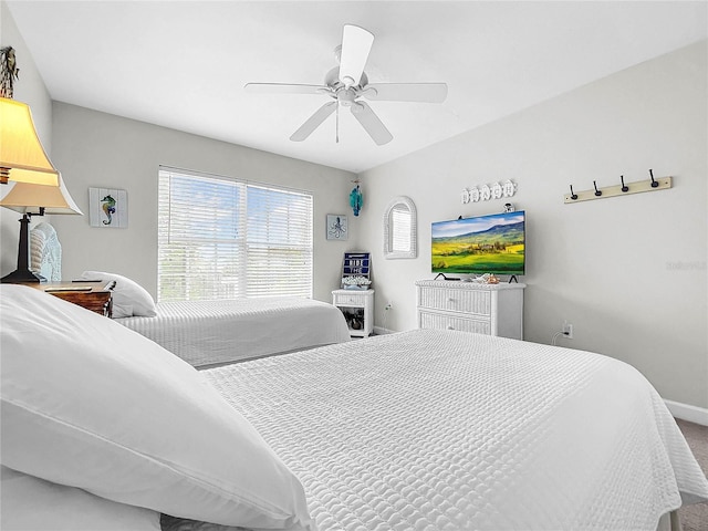 bedroom featuring ceiling fan