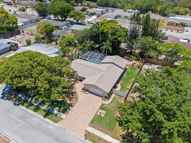 drone / aerial view with a residential view