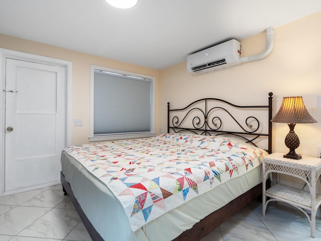 bedroom featuring a wall unit AC