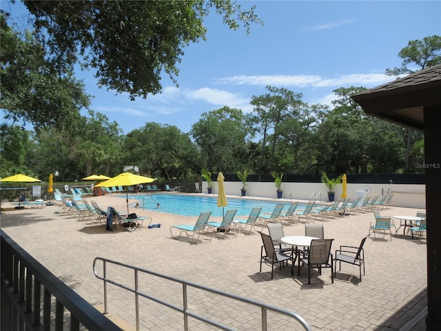 view of pool with a patio