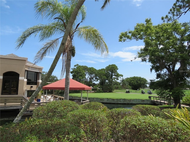 view of yard featuring a gazebo