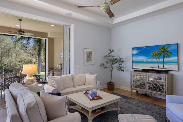 living room featuring hardwood / wood-style floors