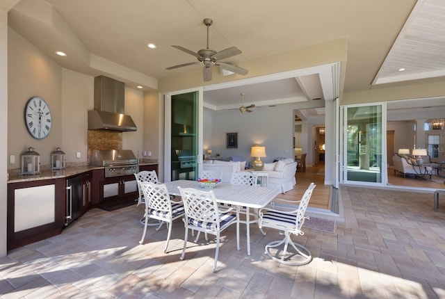 view of patio / terrace with area for grilling and exterior kitchen