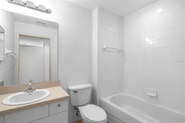 full bathroom with vanity, toilet, and shower / bath combination