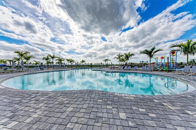 view of pool with a patio