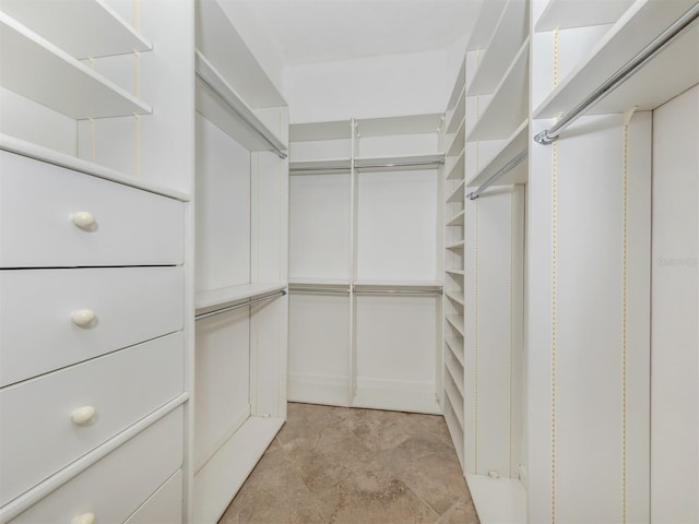 view of walk in closet