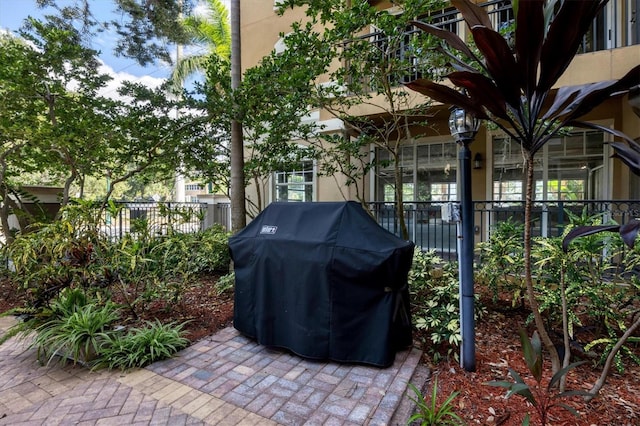 view of patio featuring grilling area