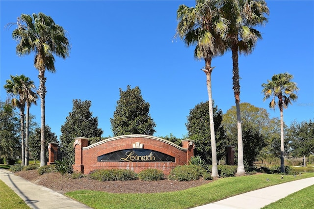 view of community sign