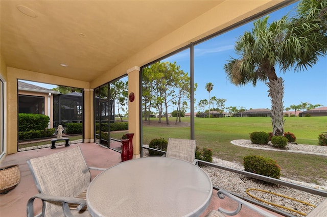 view of sunroom