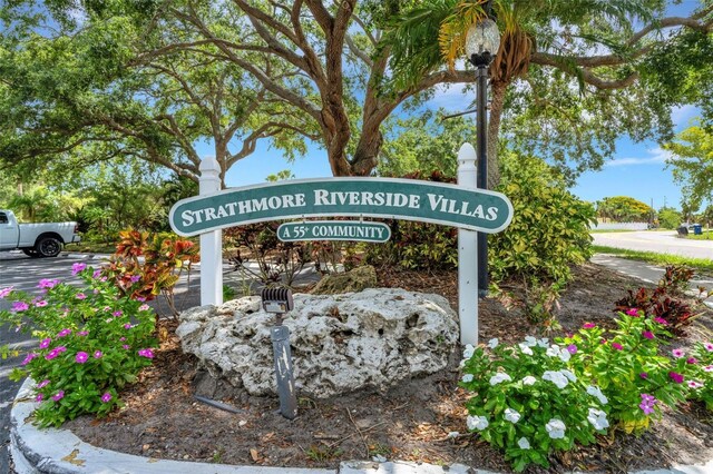 view of community sign