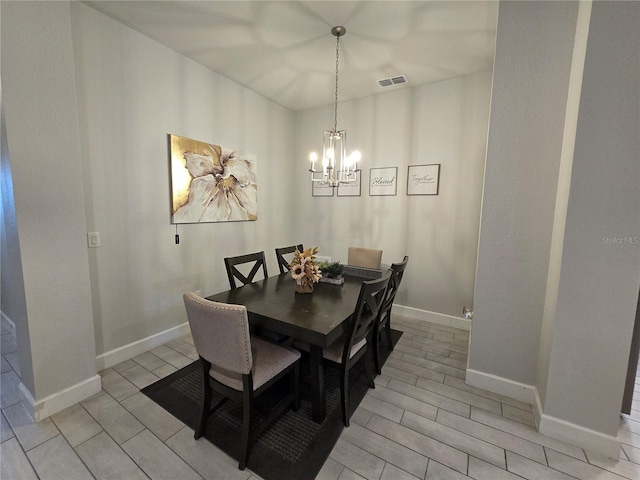 dining room with an inviting chandelier