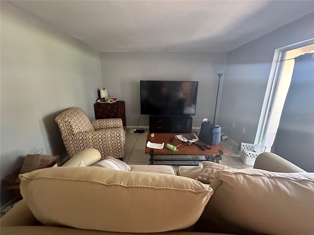 view of tiled living room