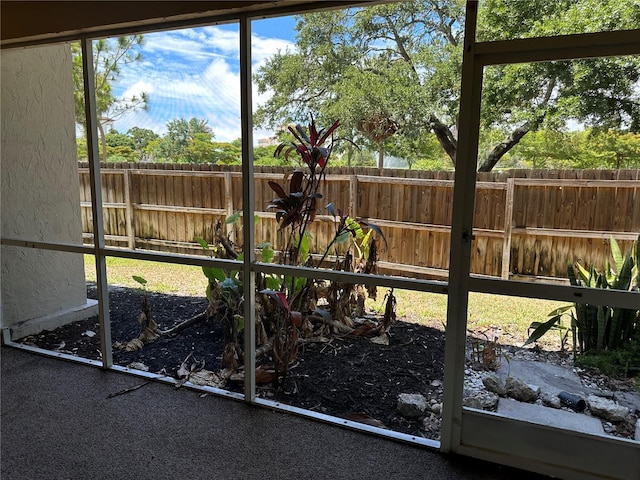 view of unfurnished sunroom