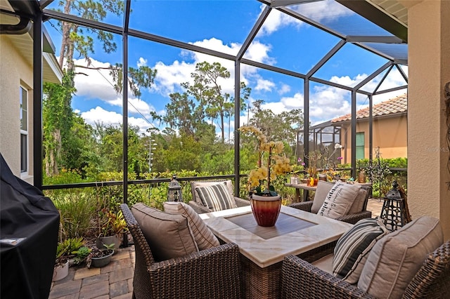 view of sunroom