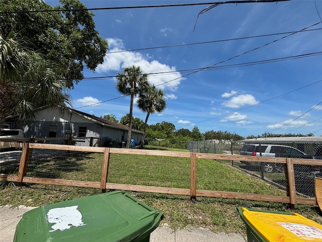 view of yard featuring fence