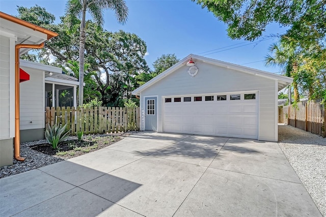 view of garage