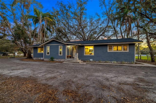 view of ranch-style home